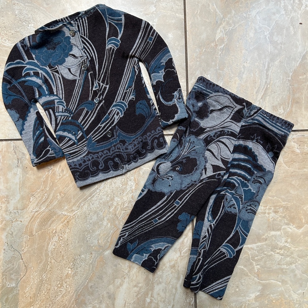 100% Merino Wool Lightweight Kids Infant Thermal Set. 6-10 Months. Repurposed.